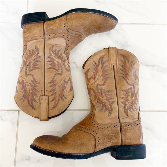 Ariat style: 10002247134912 Men's Heritage Stockman Cowboy Leather Brown Boots - Picture 4 of 11